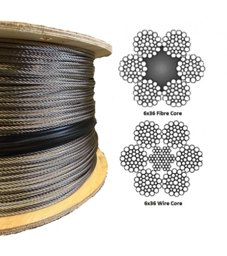 GALVANISED WIRE ROPE 6×36 Fibre Core