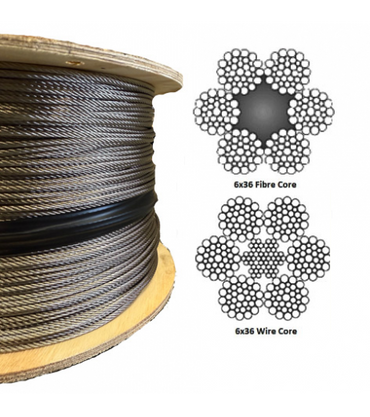 GALVANISED WIRE ROPE 6×36 Fibre Core