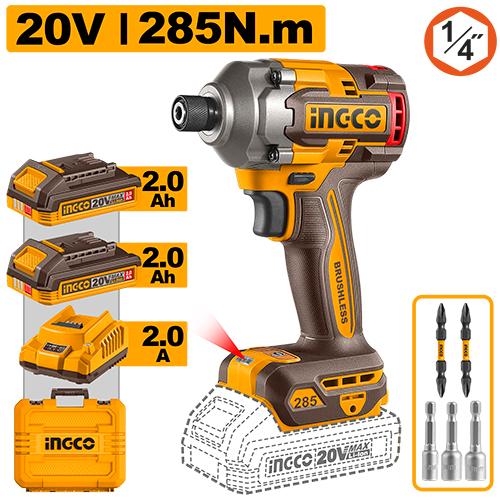 Ingco 20V 285Nm 0-1600/0-1900/0-2600rpm Cordless Impact Driver | CIRLI2028 Ingco