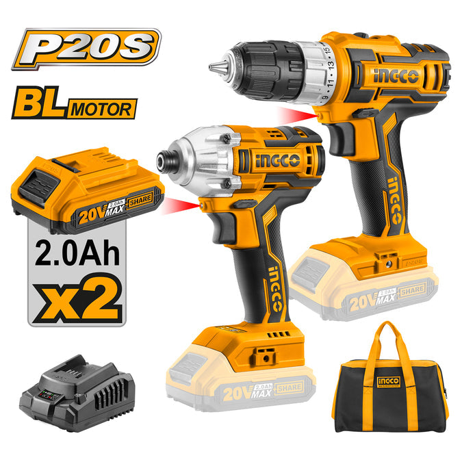 Ingco Lithium-Ion Cordless 2-Pc.Combo Kit CKLI2006