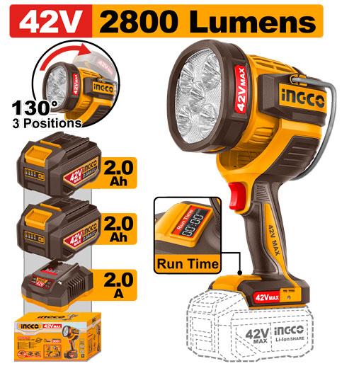 Ingco 42V 2.0Ah Cordless Work Lamp | CWLI42896 Ingco
