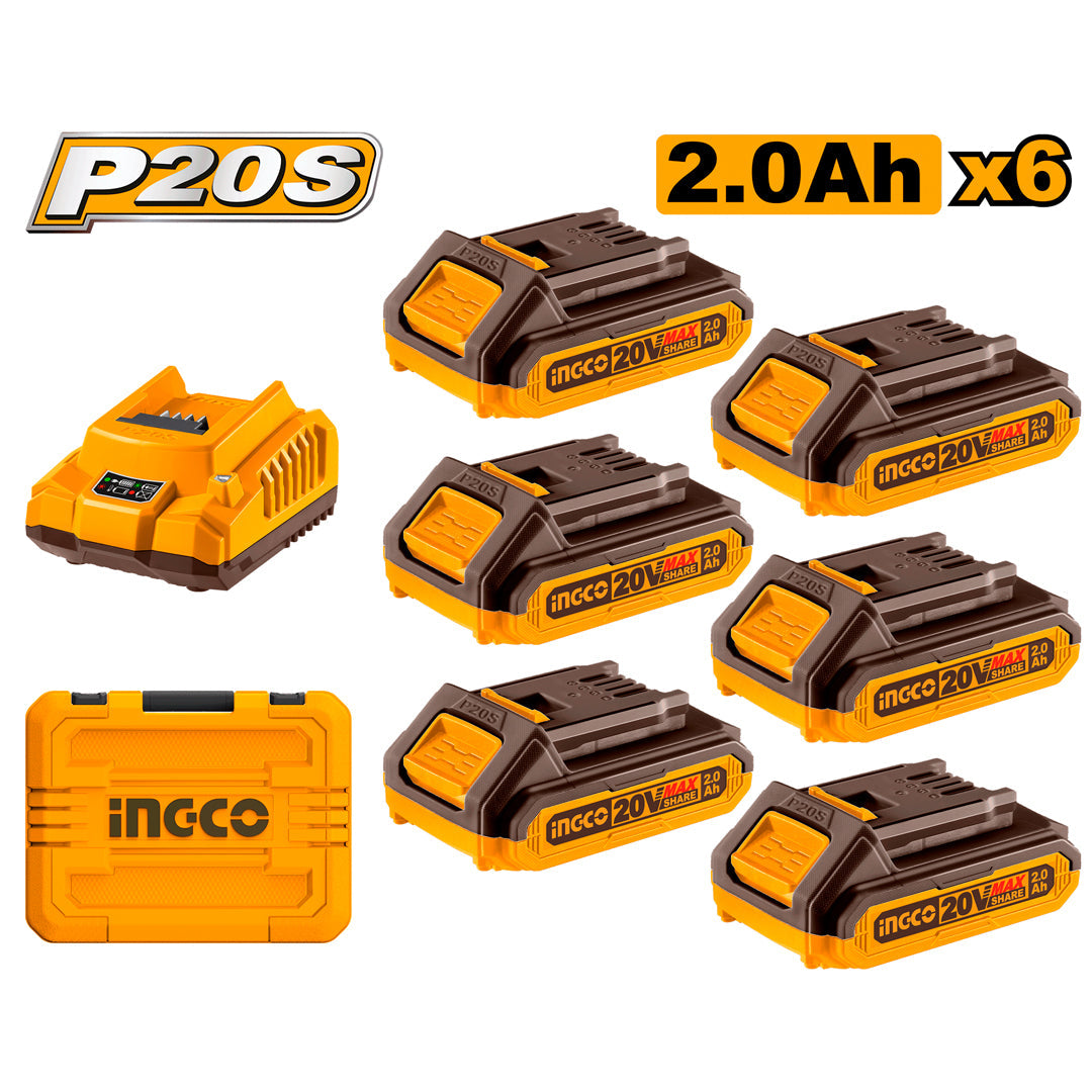 Ingco Lithium-Ion Battery and Charger Kit FBCLI20611