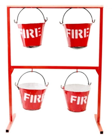 Fire Safety Buckets - Curved Base (4 pcs) with Hanging Stand Marvi Sons