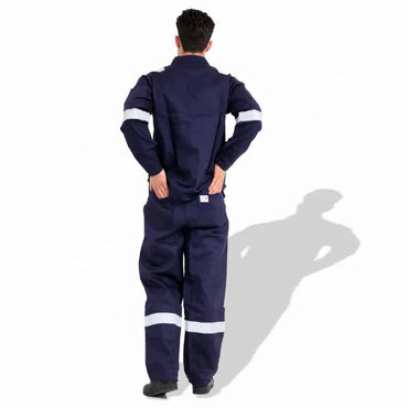 Safety Coverall With Grey Reflective Strips - Dark Blue Marvi Sons