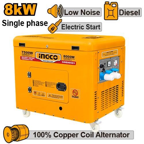 Ingco 7.5kW Silent Diesel Generator | GSE80001 Ingco