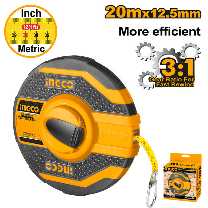 Ingco Fibreglass Measuring Tape HFMT8120