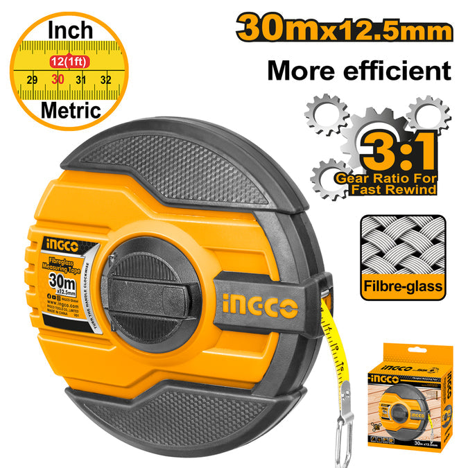 Ingco Fibreglass Measuring Tape HFMT8330