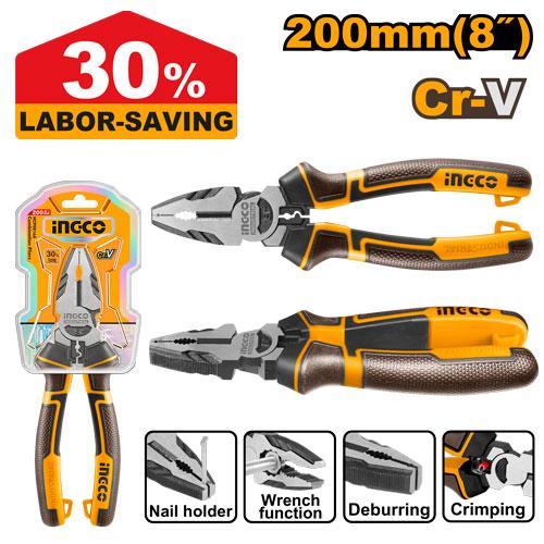 Ingco 8-Inch High-Leverage Combination Pliers | HHCP28200 Ingco