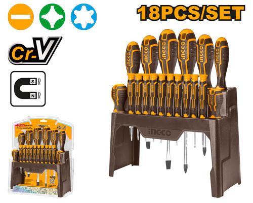 Ingco 18 Pcs Screwdriver and Precision Screwdriver Set | HKSD1828 Ingco