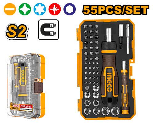 Ingco 35X25mm 55 Pcs Screwdriver Bits Set | HKSDB0558 Ingco