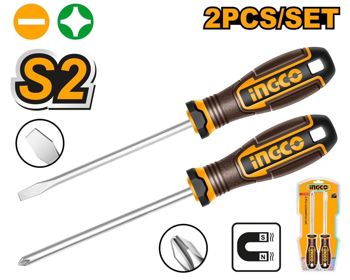 Ingco 2 Pcs Screwdriver Set | HKSDS0228 Ingco