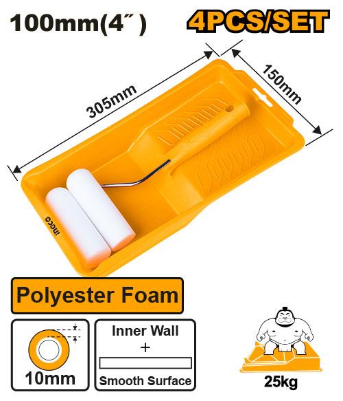 Ingco 100mm Cylinder Brush 4 in 1 Set (Inner Wall) | HKTCB041002 Ingco