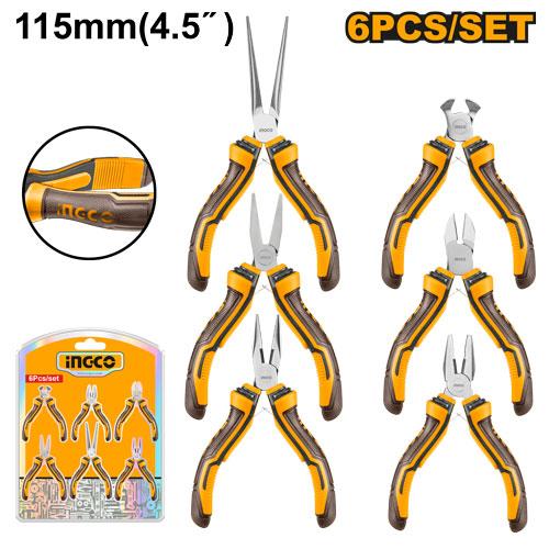 Ingco 4.5 inch 6 Pcs Mini Pliers Set | HMPS06115 Ingco
