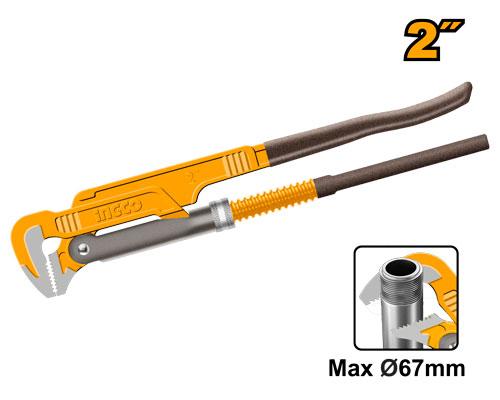 Ingco 2 inch 67mm 90 Degree Heavy Duty Swedish Pipe Wrench | HPW04021 Ingco
