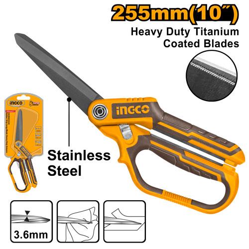 Ingco 255mm Rubber Grip Long-Blade Heavy Duty Scissors | HSCRS832558 Ingco