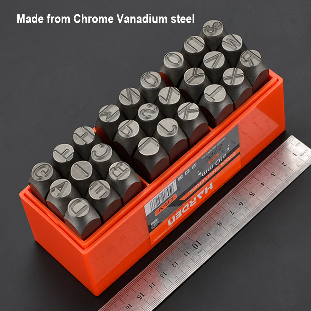 HARDEN 27-Piece Professional 10mm Steel Letter Punch Set | 610863