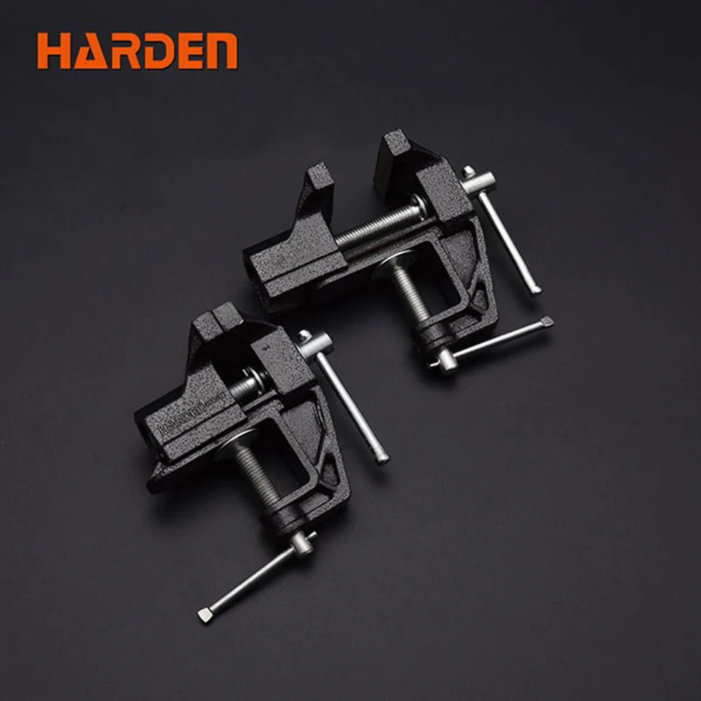 HARDEN 600601 ultra-compact 50mm cast steel mini bench vise for micro-repairs