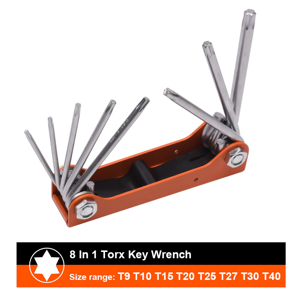 Harden 8-in-1 Folding Torx Key Wrench Set (T9–T40) | 540612