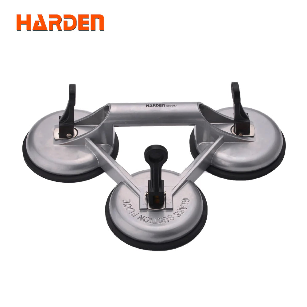 HARDEN 620607 Triple Suction Cup Lifter with Aluminum Alloy Body for Professional Glass and Stone Lifting