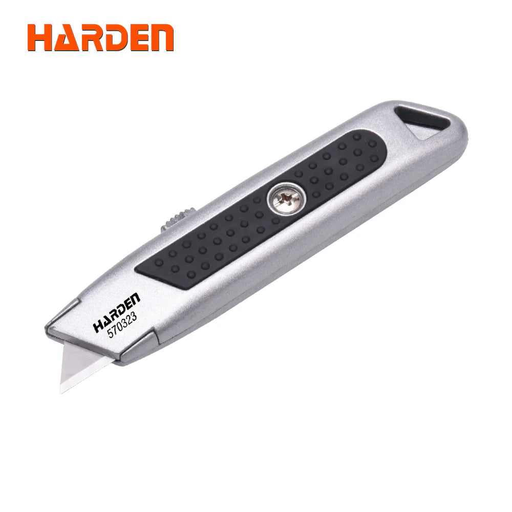 HARDEN 570323 heavy-duty aluminum body universal utility knife with silver metallic finish