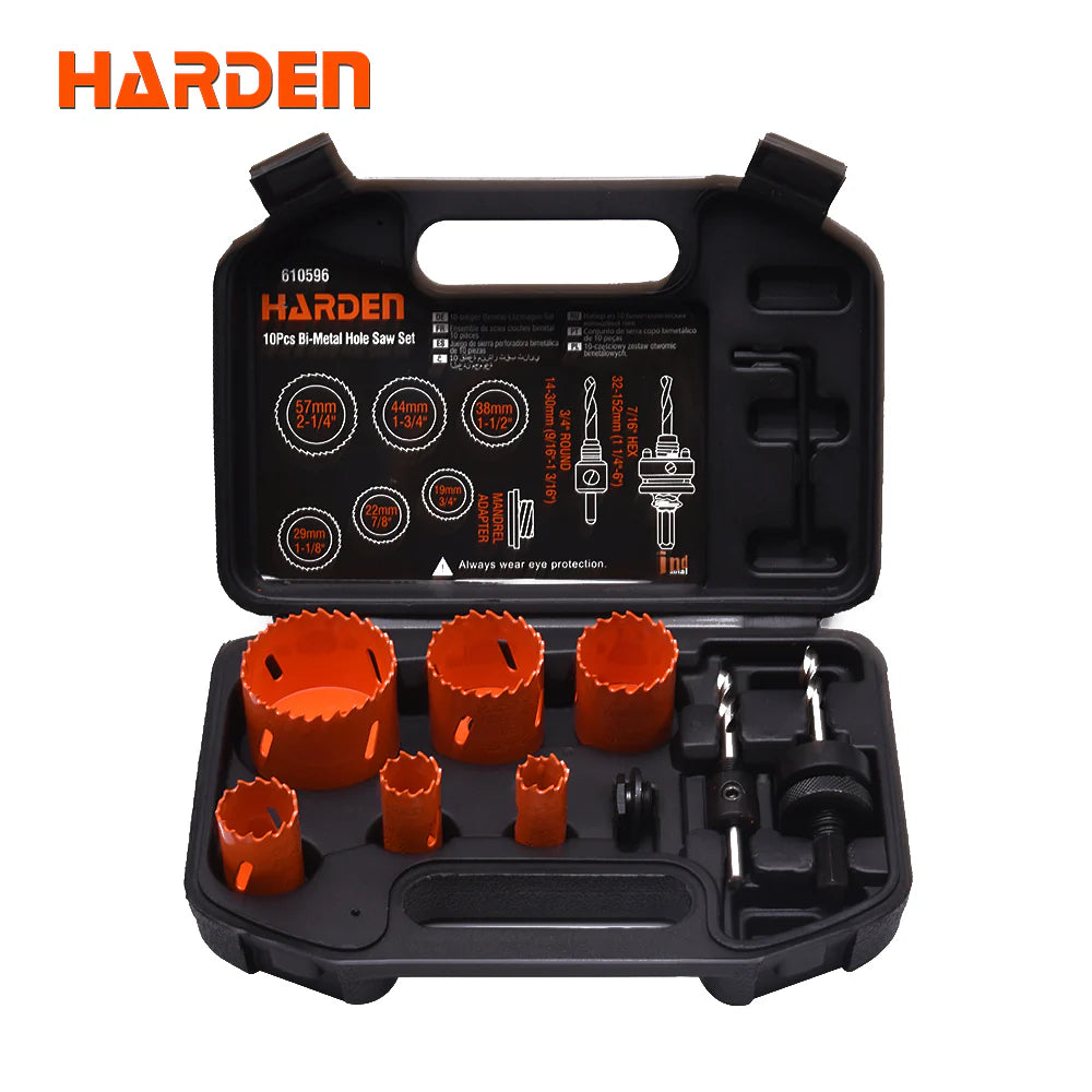 Harden Professional 10-Piece HSS Bi-Metal Hole Saw Set | 610596