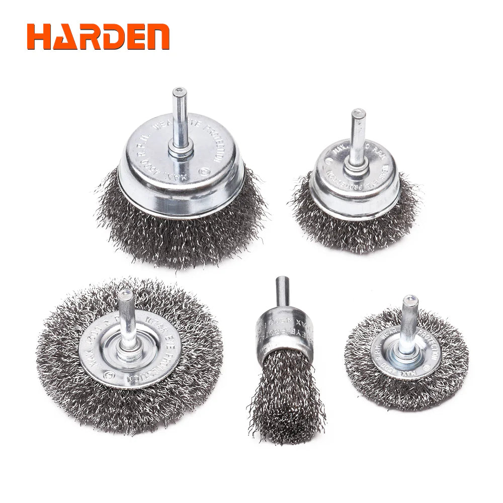 Harden Professional 5-Piece Wire Brush Set – Power Drill Accessories | 611535