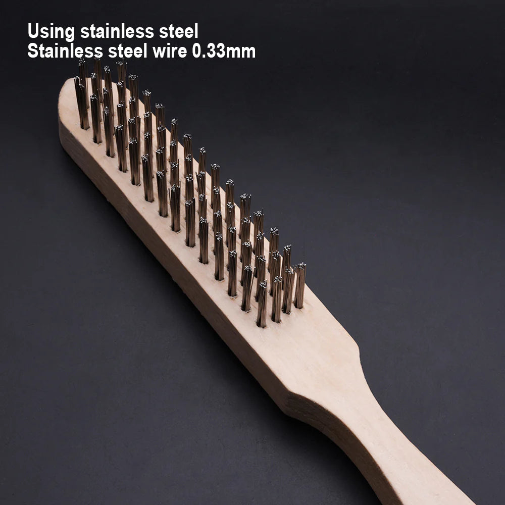 Harden Professional 4-Row Stainless Steel Wire Brush with Wood Handle | 611554