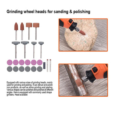 Harden 211-Piece Professional Rotary Grinder Set – 130W Multi-Purpose Tool Kit | 752912 Harden