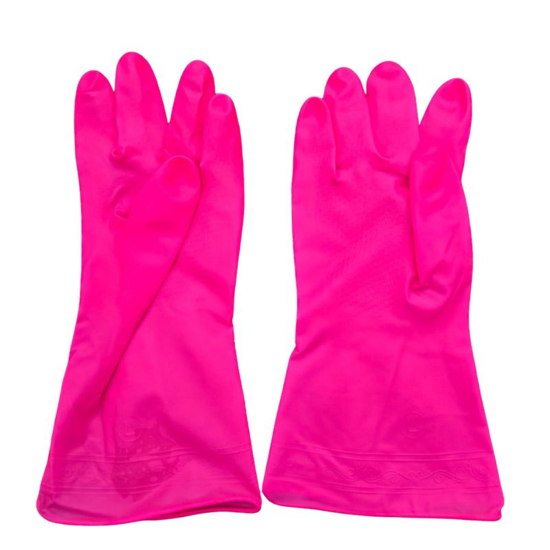 Household Silicone Gloves - Cleaning, Gardening, Washing Gloves - Pink