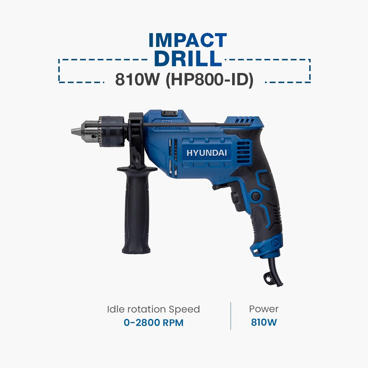 Hyundai 13mm Impact Drill 800W | HP800-ID Hyundai