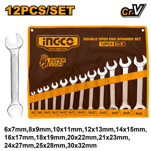 Ingco-12Pcs-Double-Open-End-Spanner-Set-HKSPA2142-Marvisons