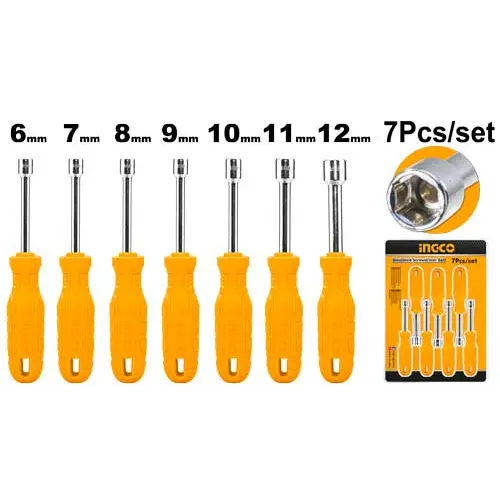 INGCO 7 Pcs Nut Screwdriver Set - 6-13mm CR-V Steel | HKNSD0701
