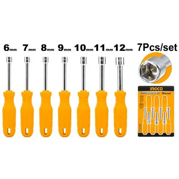 INGCO 7 Pcs Nut Screwdriver Set - 6-13mm CR-V Steel | HKNSD0701