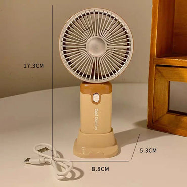 Mini Portable Rechargeable Fan - USB Handheld & Desktop with Phone Stand