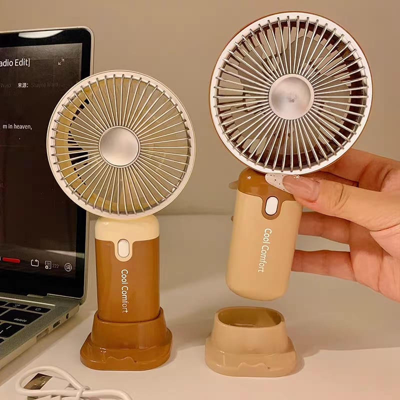 Mini Portable Rechargeable Fan - USB Handheld & Desktop with Phone Stand
