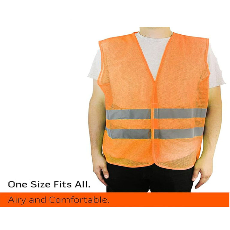 Safety Hi-Vis Vest with Reflector - 120 GSM High Visibility Safety Vest Marvi Sons