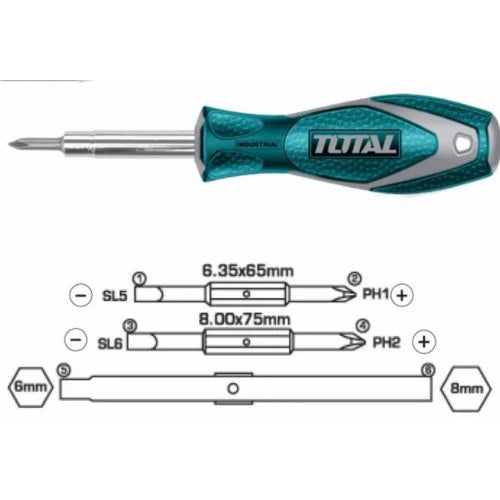 Total 6 IN 1 Screwdriver Set THT2506076 Total