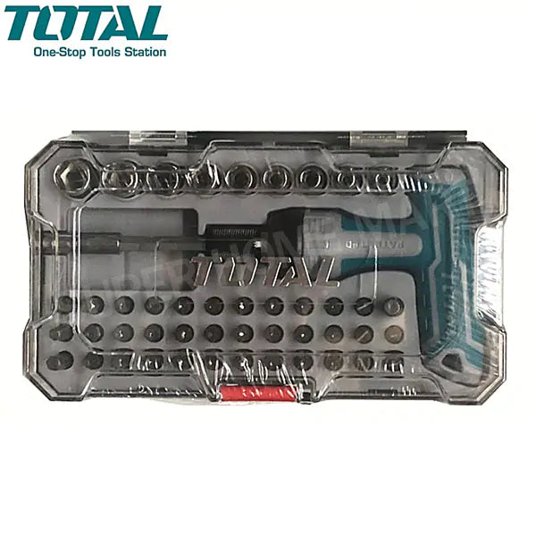 TOTAL 47 Pc T-Handle Ratchet Screwdriver Wrench Set | TACSD30476 Total