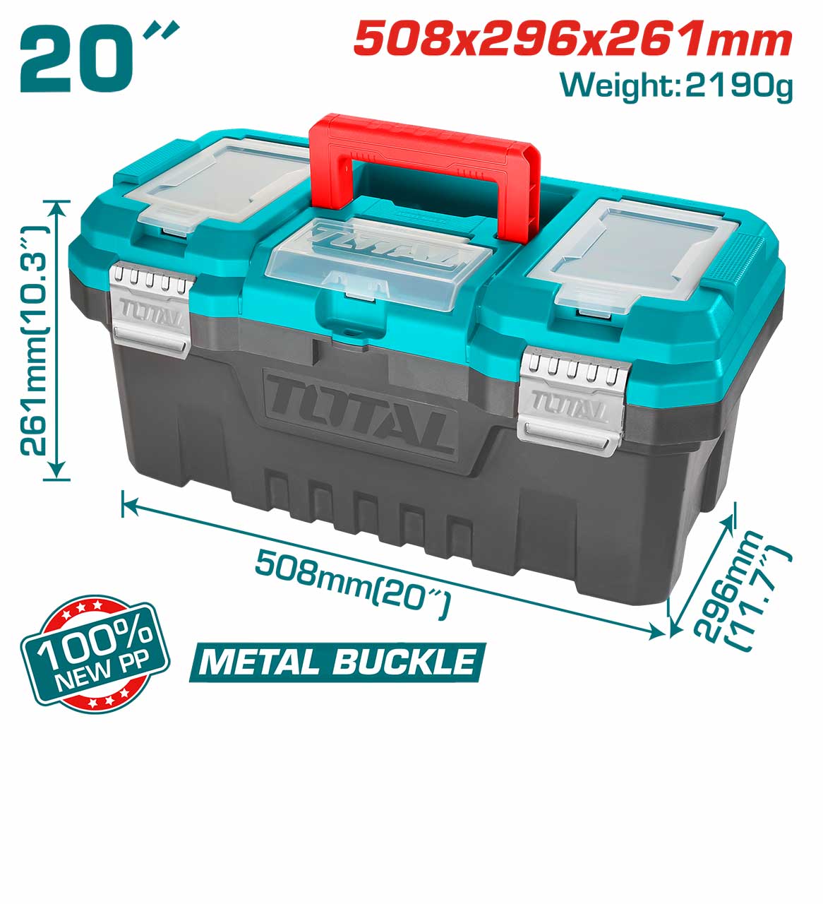 Total Plastic Tool Box TPBX0202 Total