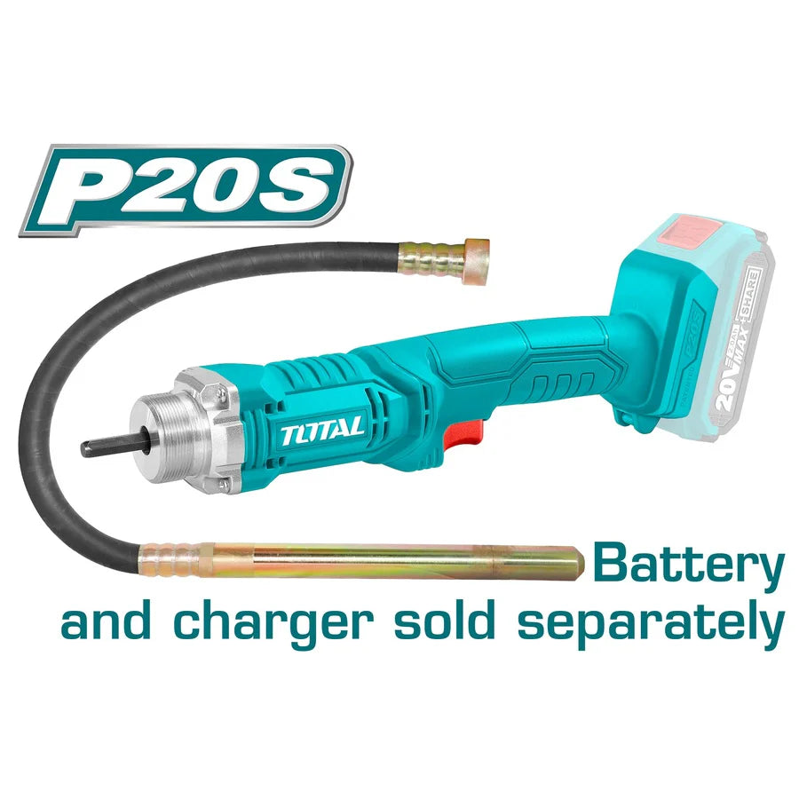 TOTAL TCVLI202301 20V Cordless Concrete Vibrator with 1.2m Poker and 35mm Head