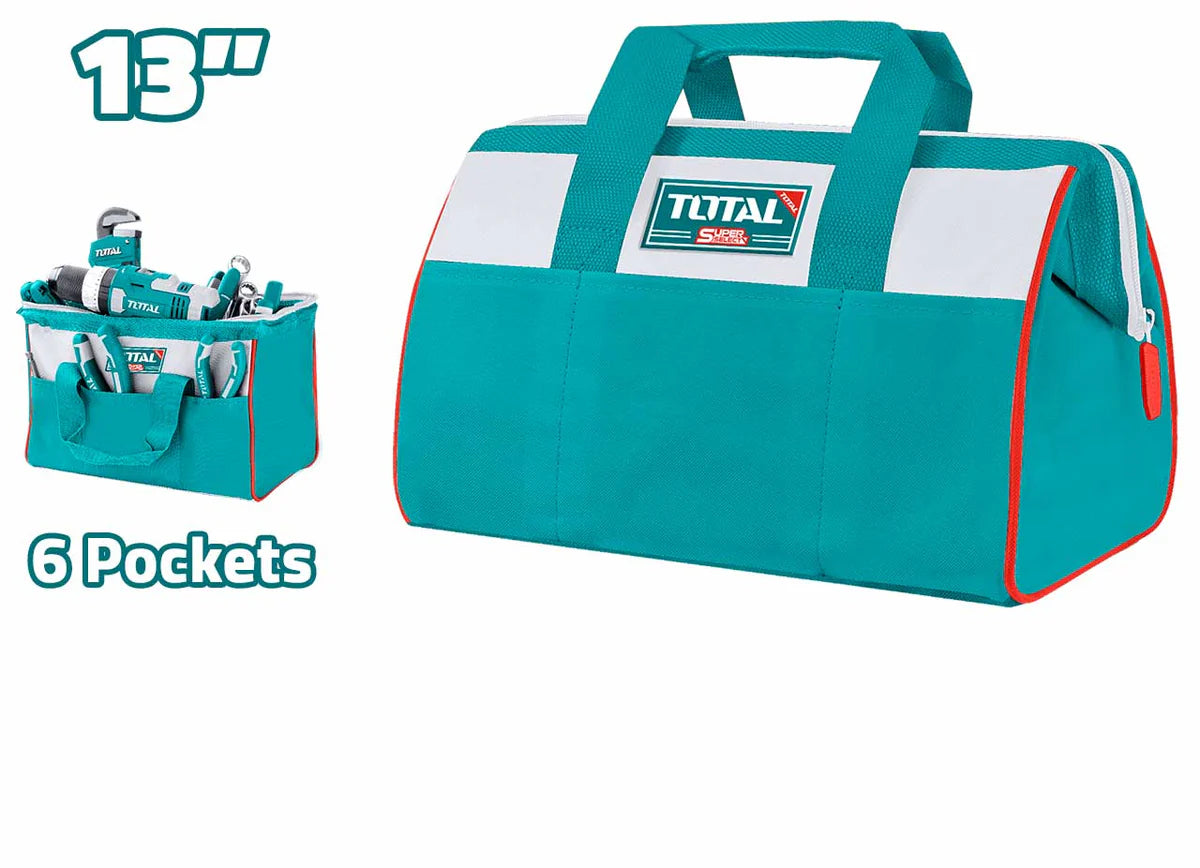 Total tools bag 13 inch with 6 pockets available at marvisons in pakistan
