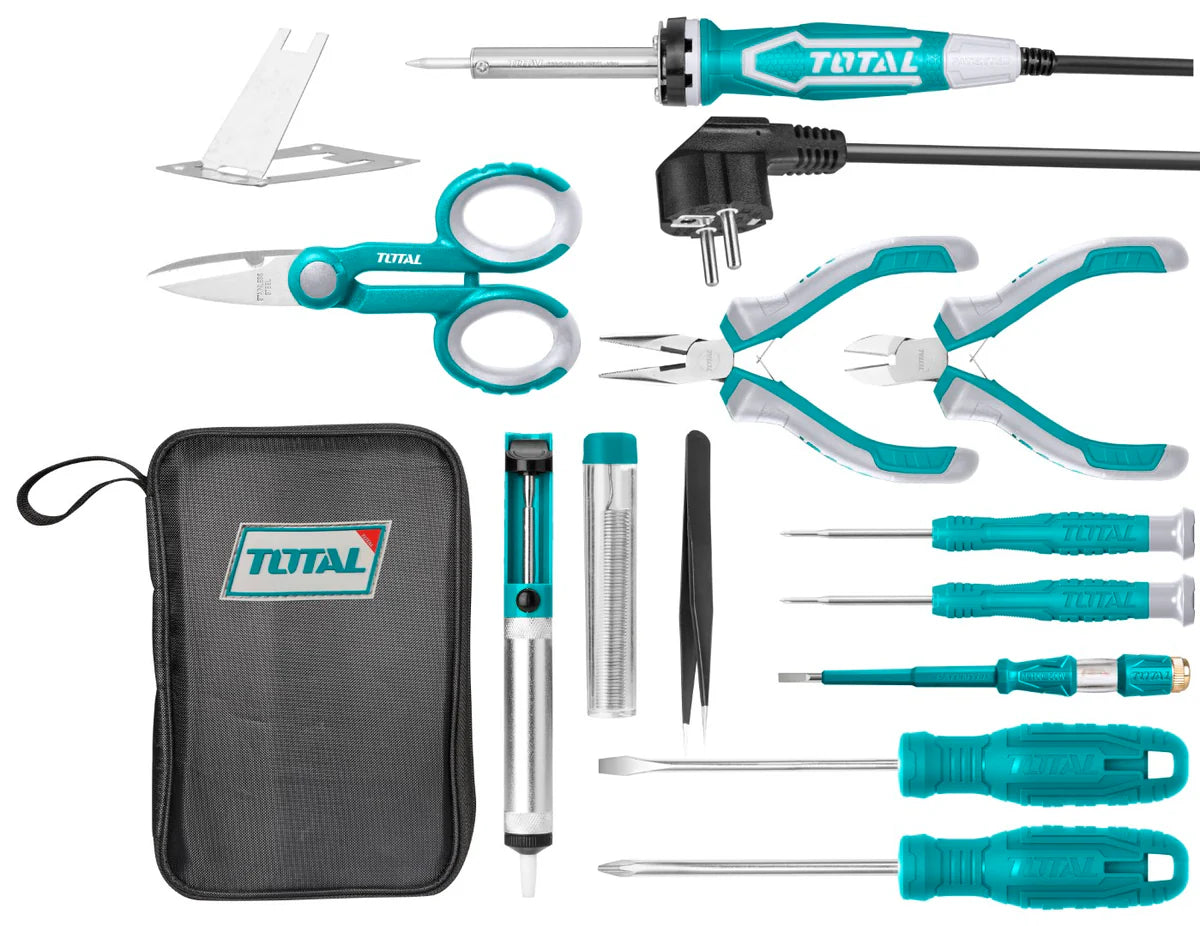 TOTAL TKTTSK0132 13pc Telecom Tool Set w/ Crimper & Pliers Total