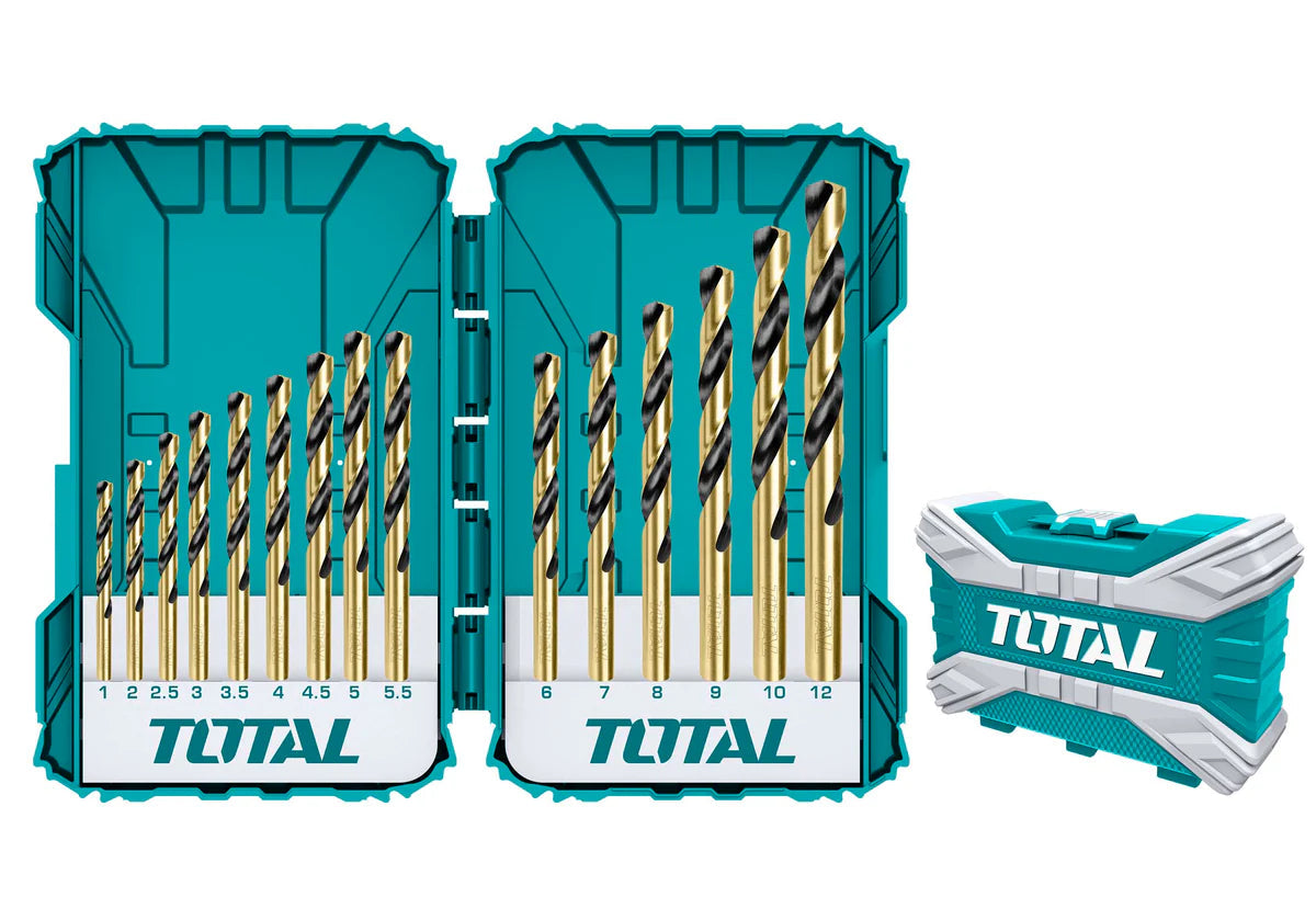 TOTAL TACSDL51501 15 Pc HSS Drill Bit Set 1mm-12mm Total