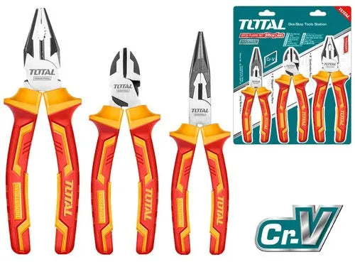 TOTAL THT2K0302 3 Pc Insulated Pliers Set 1000V