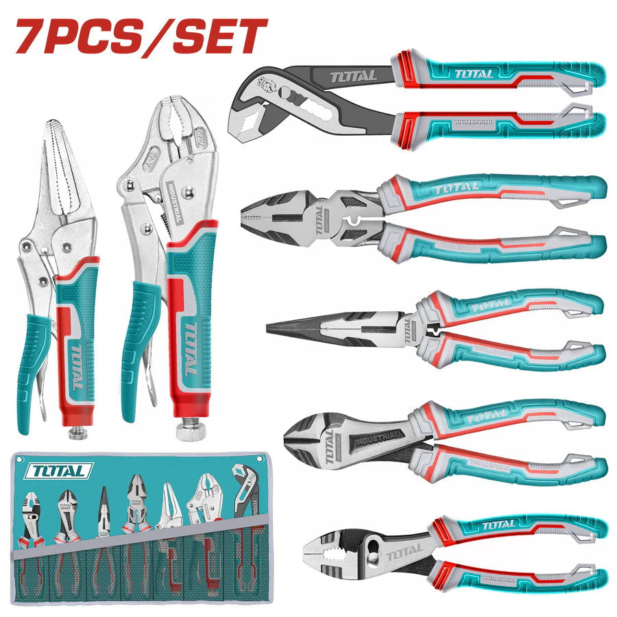 TOTAL TOS23055 7 Pc Heavy Duty Pliers Set Locking & Combo Total