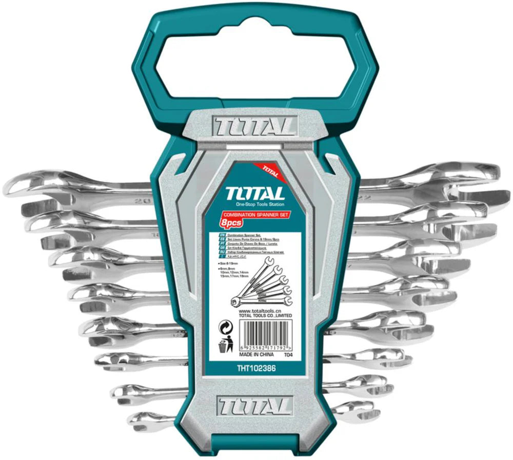 TOTAL THT102386 8 Pcs Double Open End Spanner Set Cr-V Total