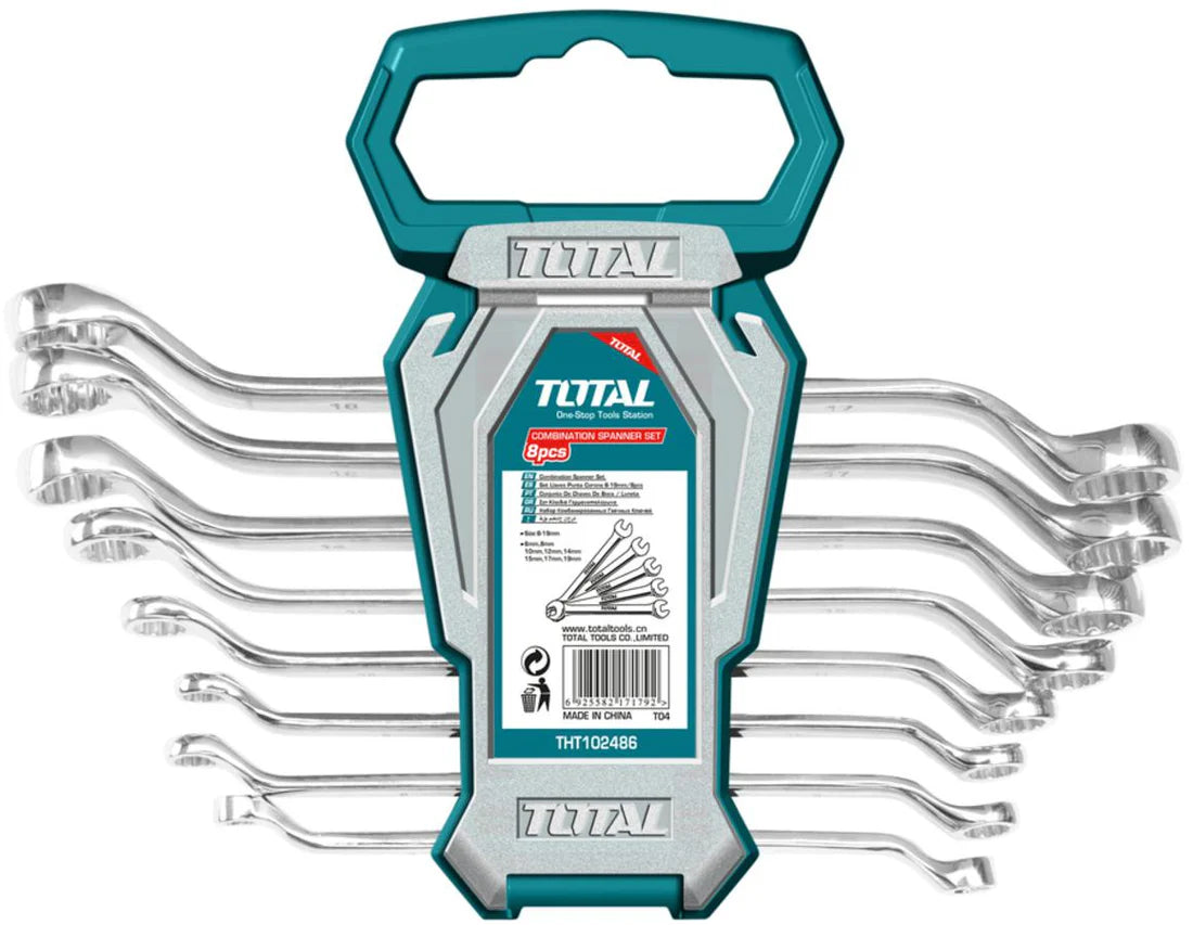 TOTAL THT102486 8 Pcs Offset Ring Spanner Set Cr-V Steel Total