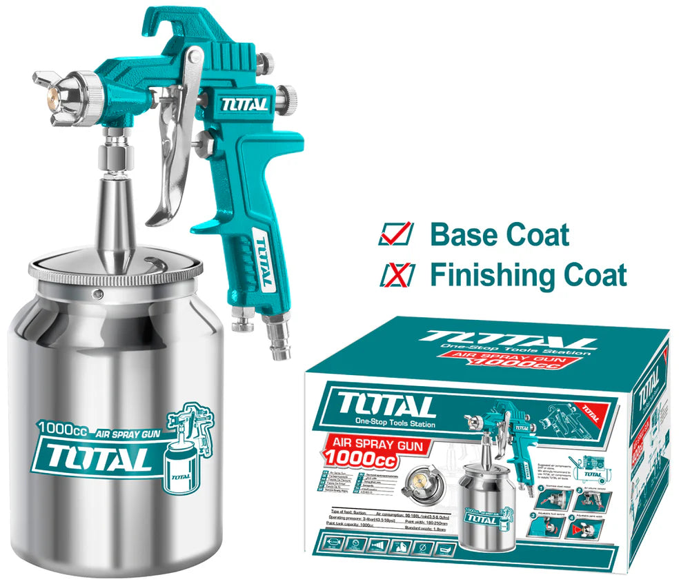 TOTAL TAT11005 1000cc Air Spray Gun - 1.8mm Nozzle