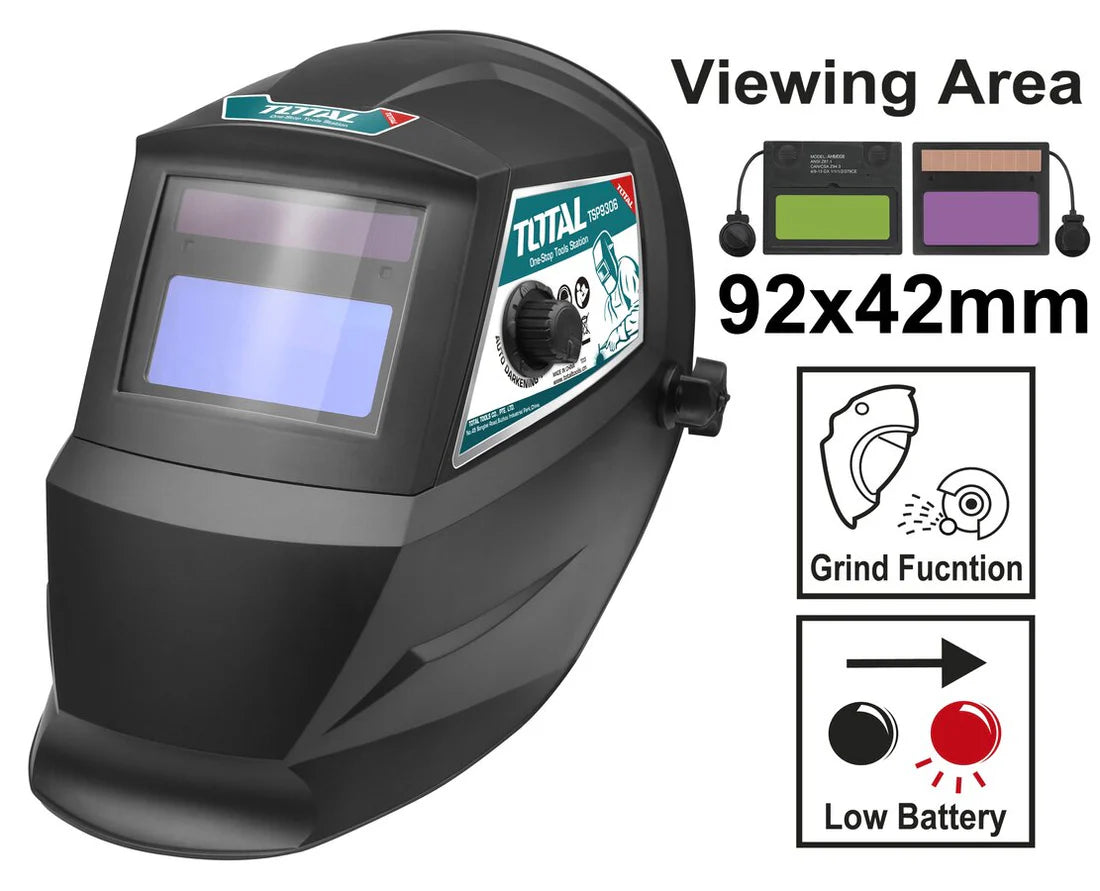 Total Auto Darkening Welding Helmet TSP9306, Variable Shade 9-13