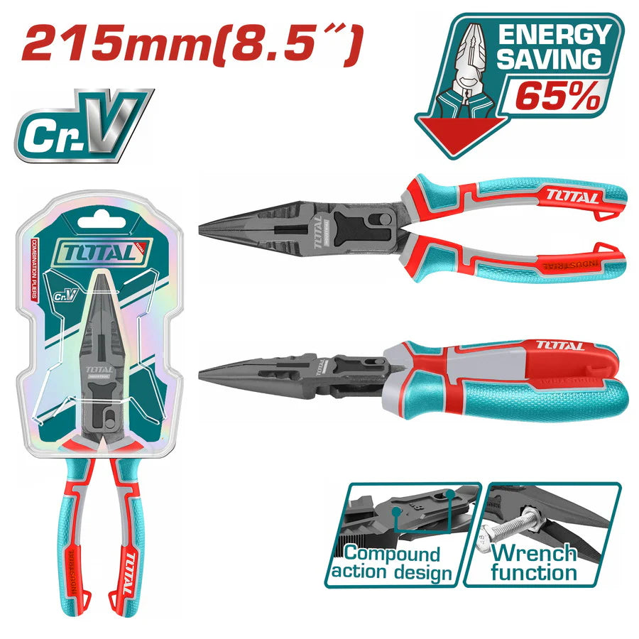 TOTAL THTC520806 8.5" Compound Action Long Nose Plier Total